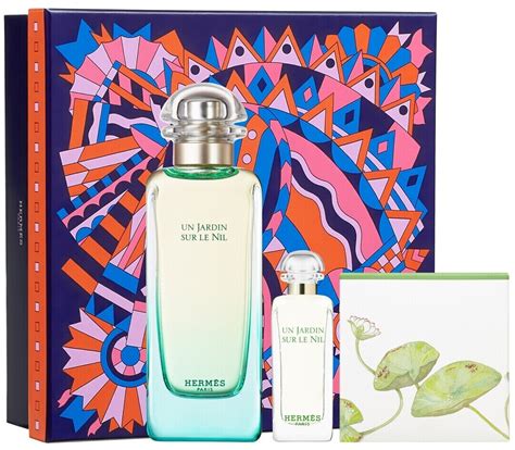 hermes un jardin sur le nil 100ml set|Hermes jardin perfume set.